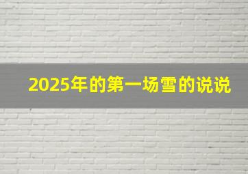 2025年的第一场雪的说说