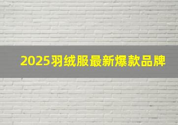 2025羽绒服最新爆款品牌