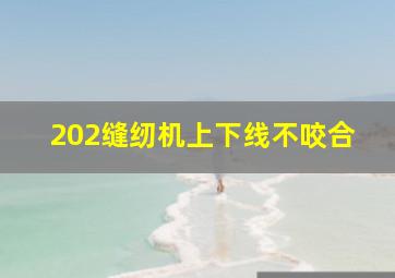 202缝纫机上下线不咬合