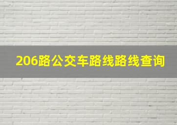 206路公交车路线路线查询