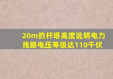 20m的杆塔高度说明电力线路电压等级达110千伏