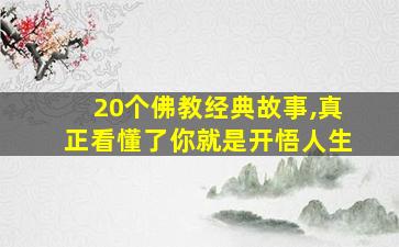 20个佛教经典故事,真正看懂了你就是开悟人生