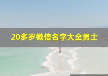 20多岁微信名字大全男士