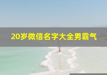 20岁微信名字大全男霸气