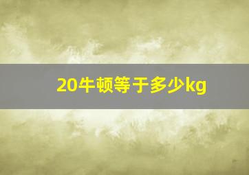 20牛顿等于多少kg