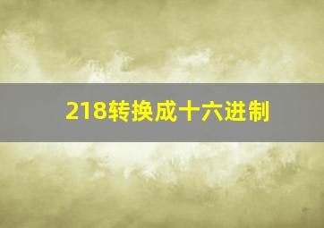 218转换成十六进制