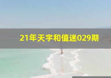 21年天宇和值迷029期