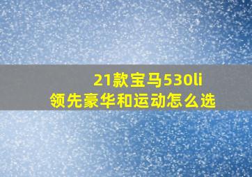 21款宝马530li领先豪华和运动怎么选