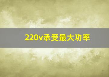 220v承受最大功率