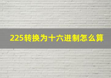 225转换为十六进制怎么算