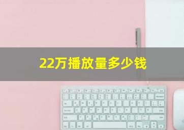 22万播放量多少钱