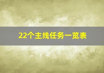 22个主线任务一览表