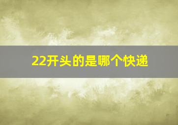 22开头的是哪个快递