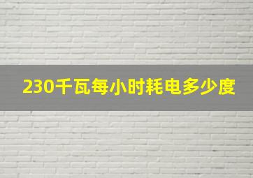 230千瓦每小时耗电多少度