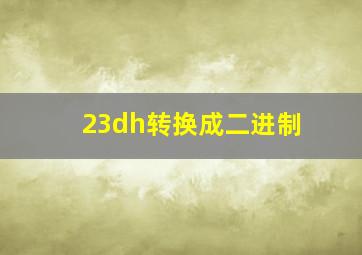 23dh转换成二进制