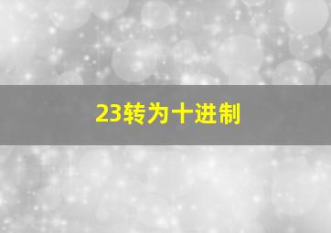 23转为十进制