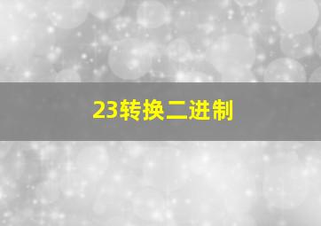 23转换二进制