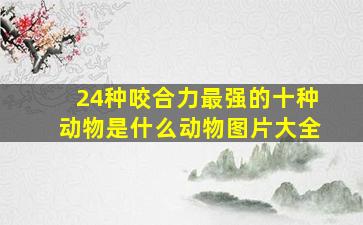 24种咬合力最强的十种动物是什么动物图片大全