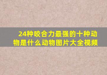 24种咬合力最强的十种动物是什么动物图片大全视频