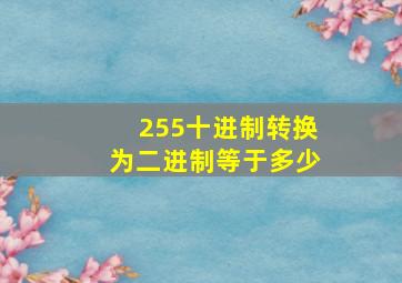 255十进制转换为二进制等于多少