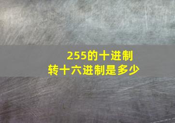 255的十进制转十六进制是多少