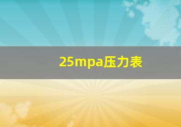 25mpa压力表