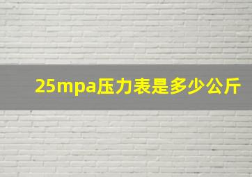 25mpa压力表是多少公斤