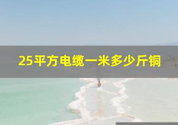 25平方电缆一米多少斤铜