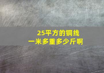 25平方的铜线一米多重多少斤啊