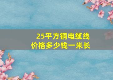 25平方铜电缆线价格多少钱一米长