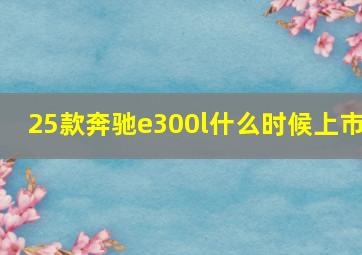 25款奔驰e300l什么时候上市