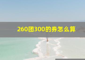 260团300的券怎么算