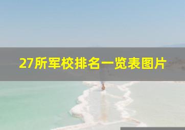 27所军校排名一览表图片