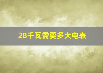 28千瓦需要多大电表