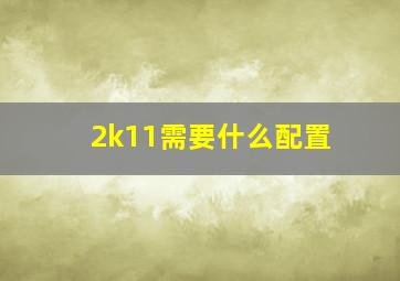 2k11需要什么配置