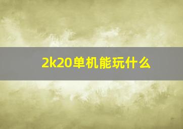 2k20单机能玩什么