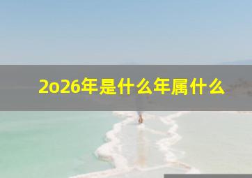 2o26年是什么年属什么