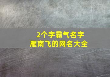 2个字霸气名字雁南飞的网名大全