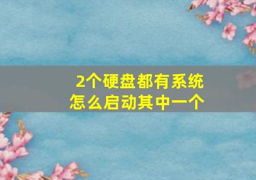 2个硬盘都有系统怎么启动其中一个