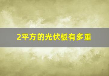 2平方的光伏板有多重