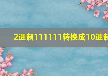 2进制111111转换成10进制