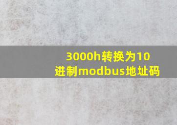 3000h转换为10进制modbus地址码