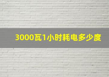 3000瓦1小时耗电多少度