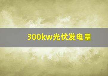 300kw光伏发电量