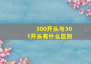 300开头与301开头有什么区别