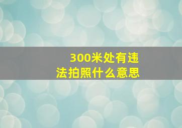 300米处有违法拍照什么意思