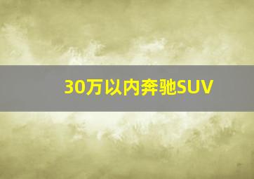 30万以内奔驰SUV