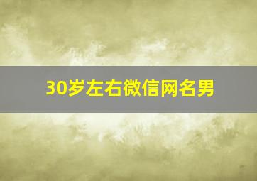 30岁左右微信网名男