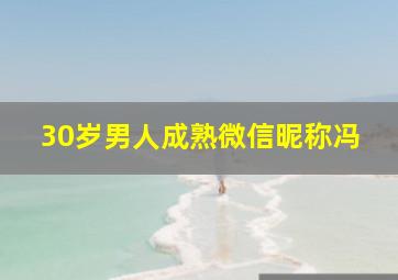 30岁男人成熟微信昵称冯