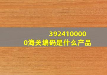 3924100000海关编码是什么产品